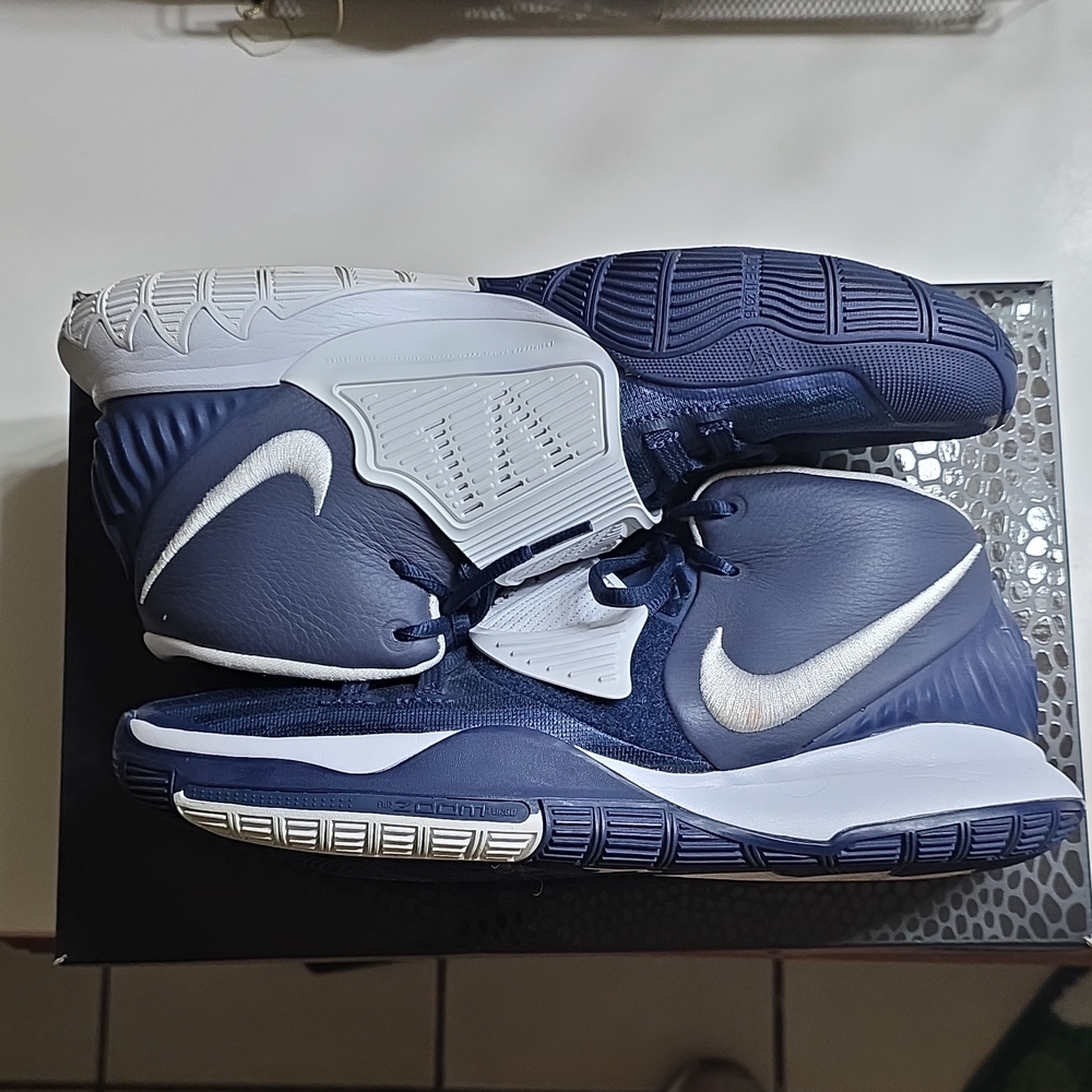 Nike Kyrie 6 Team Midnight Navy CW4142-402 Blue White Mesh Basketball Sneaker - Picture 3 of 6